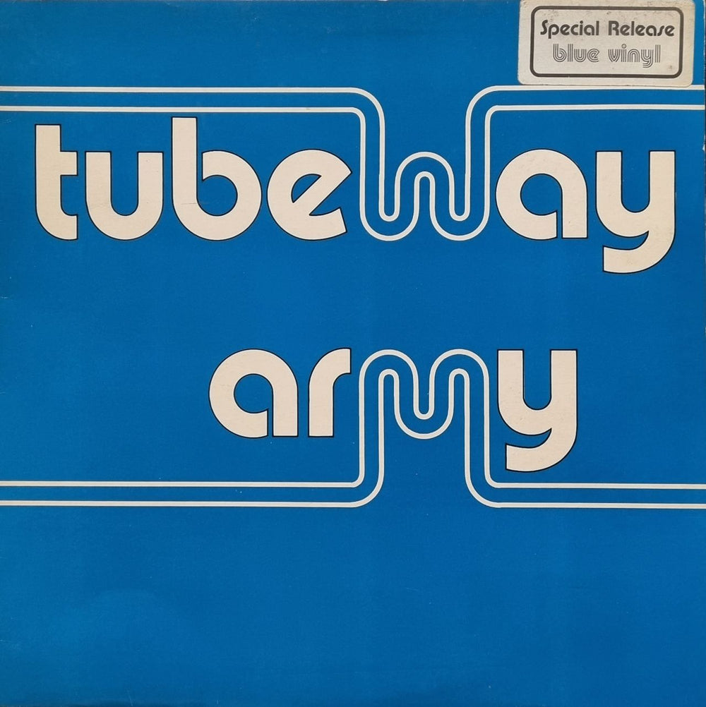 Tubeway Army Tubeway Army - Blue Vinyl + Hype Sticker - Autographed UK vinyl LP album (LP record) TUBLPTU817708