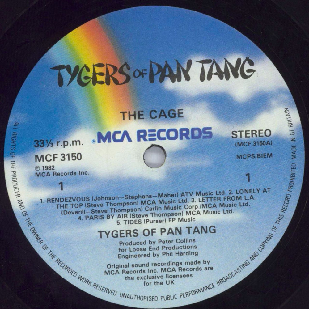 Tygers Of Pan Tang The Cage UK vinyl LP album (LP record) TYGLPTH820837