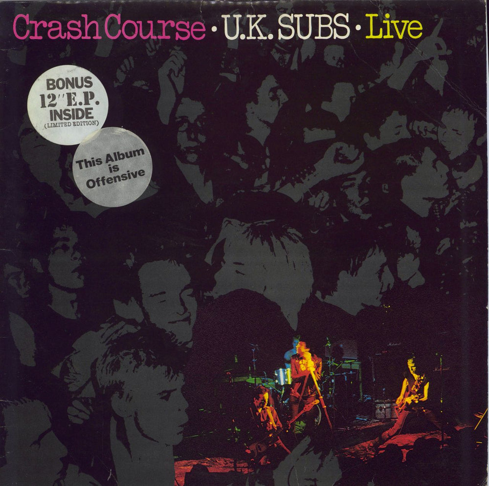 U.K. Subs Crash Course - Purple Vinyl + 12" EP - EX UK vinyl LP album (LP record) GEMLP111