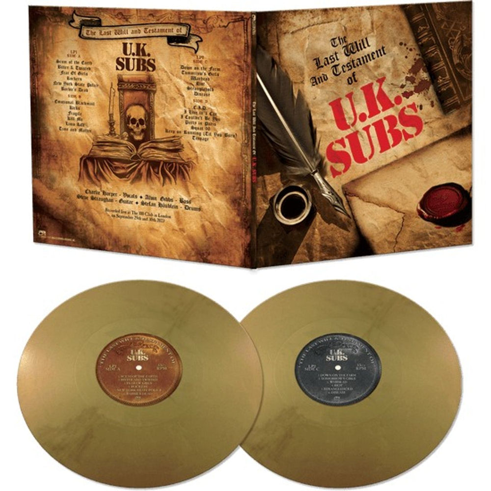 U.K. Subs The Last Will And Testament Of U.K. Subs - Gold Vinyl - Sealed US 2-LP vinyl record set (Double LP Album) UKS2LTH844098