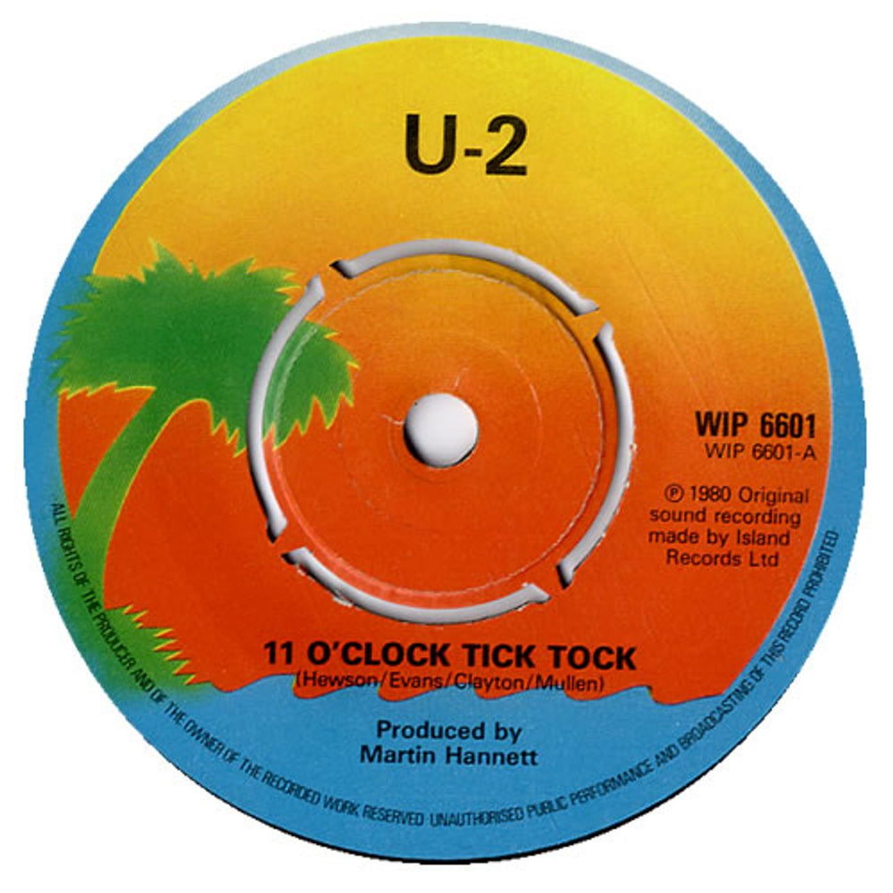 U2 11 O'Clock Tick Tock - P/S - EX UK 7" vinyl single (7 inch record / 45) U-207OC309840