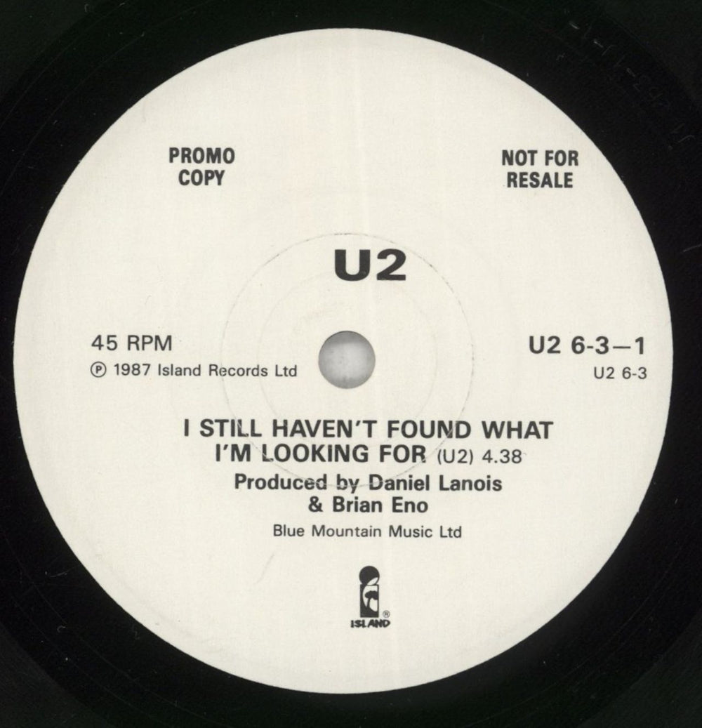 U2 Album Sampler 3 UK Promo 7" vinyl single (7 inch record / 45) U-207AL12291