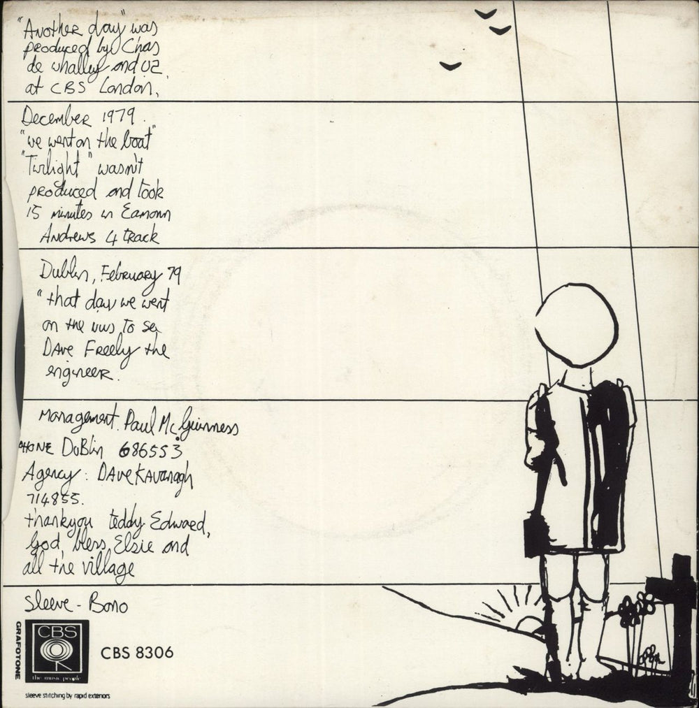 U2 Another Day -  Orange Label - 3rd - Grafotone Sleeve Irish 7" vinyl single (7 inch record / 45)