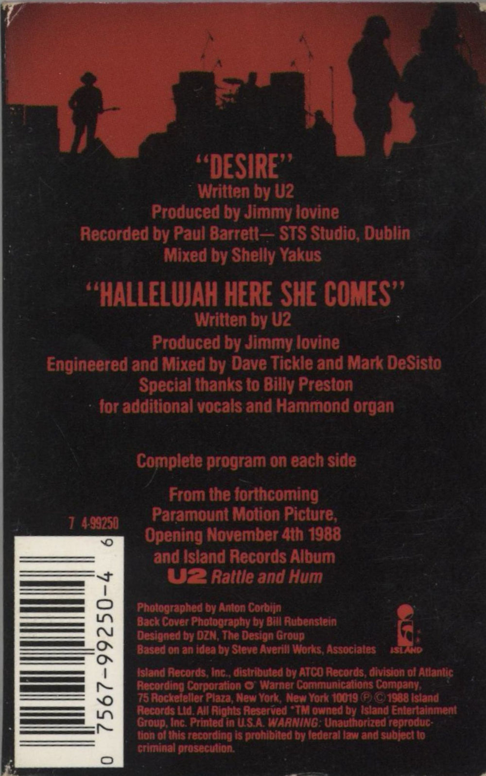U2 Desire US cassette single 075679925046