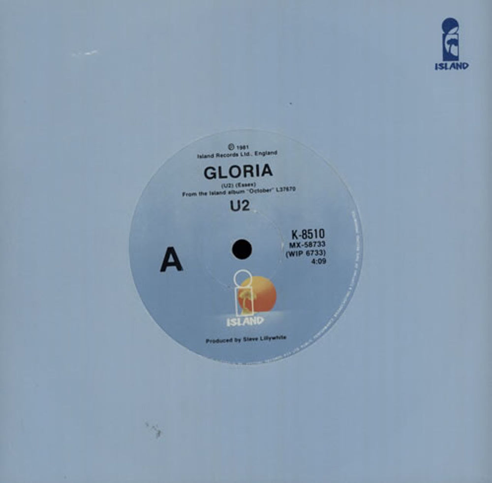 U2 Gloria - Island Sleeve Australian 7" vinyl single (7 inch record / 45) K-8510
