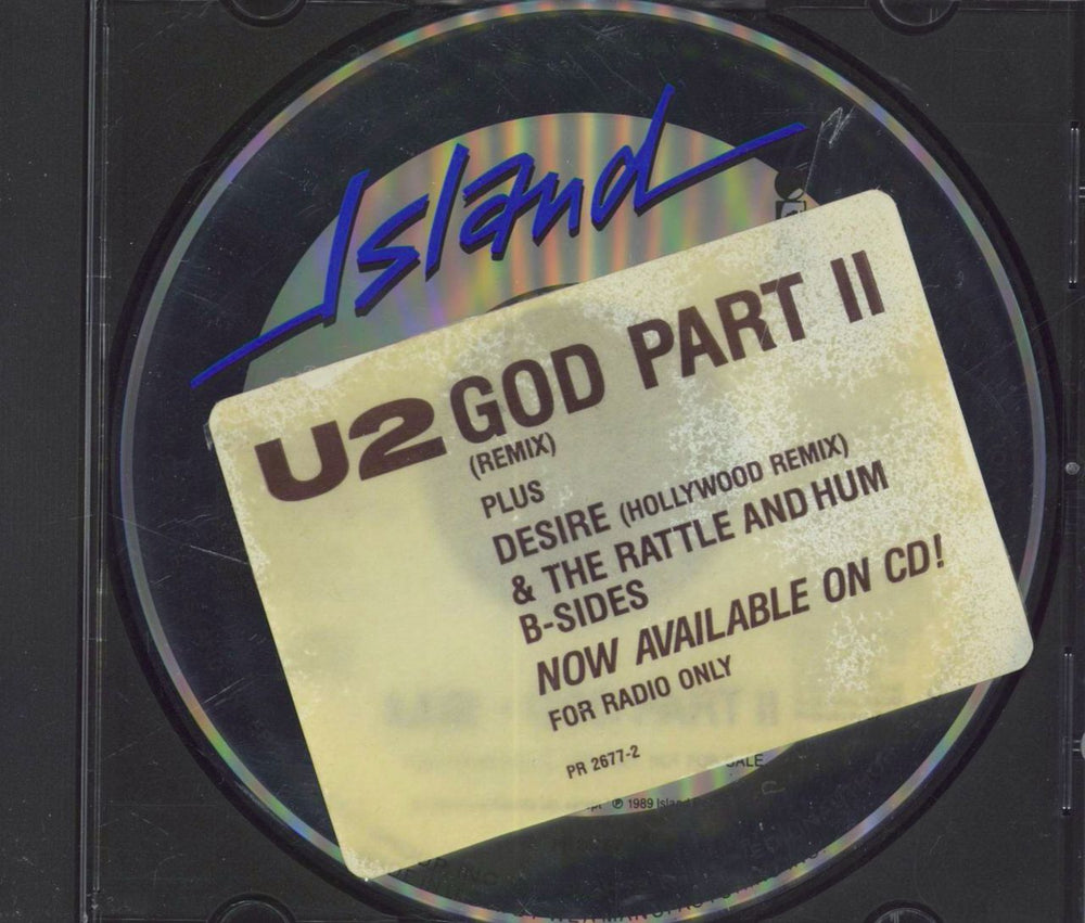 U2 God Part II + Hype Sticker US Promo CD single (CD5 / 5") PR2677-2