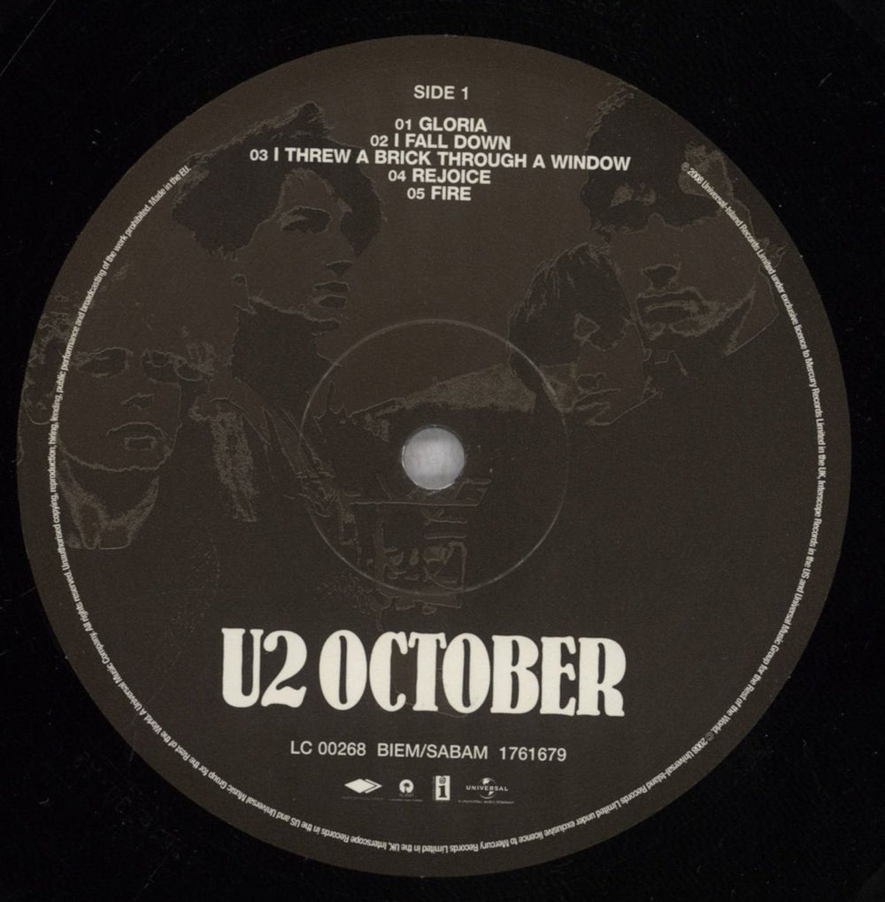 U2 October: Remastered - 180gm Vinyl UK vinyl LP album (LP record) U-2LPOC839726