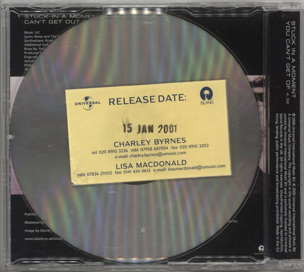 U2 Stuck In A Moment You Can't Get Out Of UK Promo CD single (CD5 / 5")