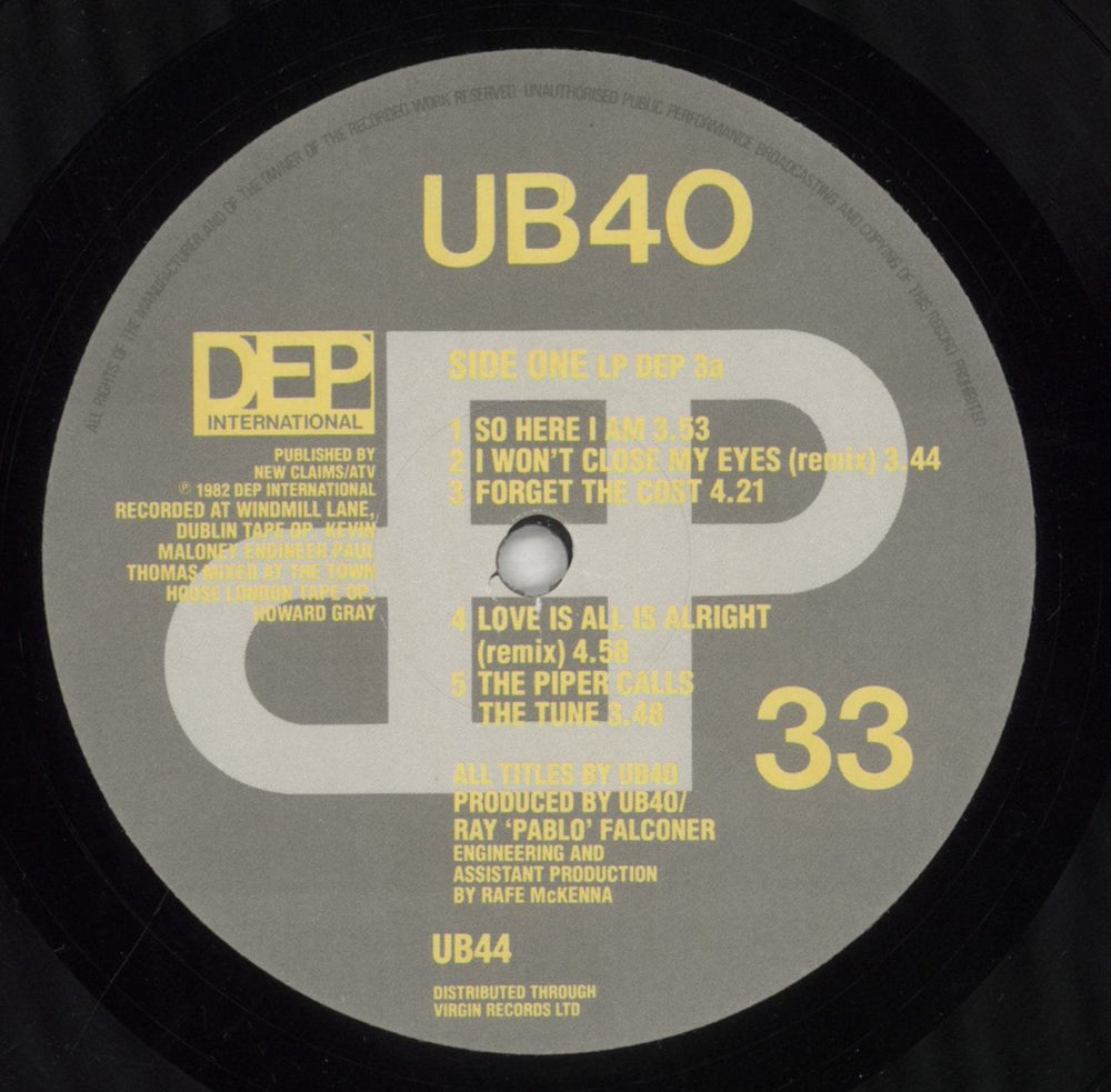 UB40 UB44 UK vinyl LP album (LP record) UB4LPUB536689