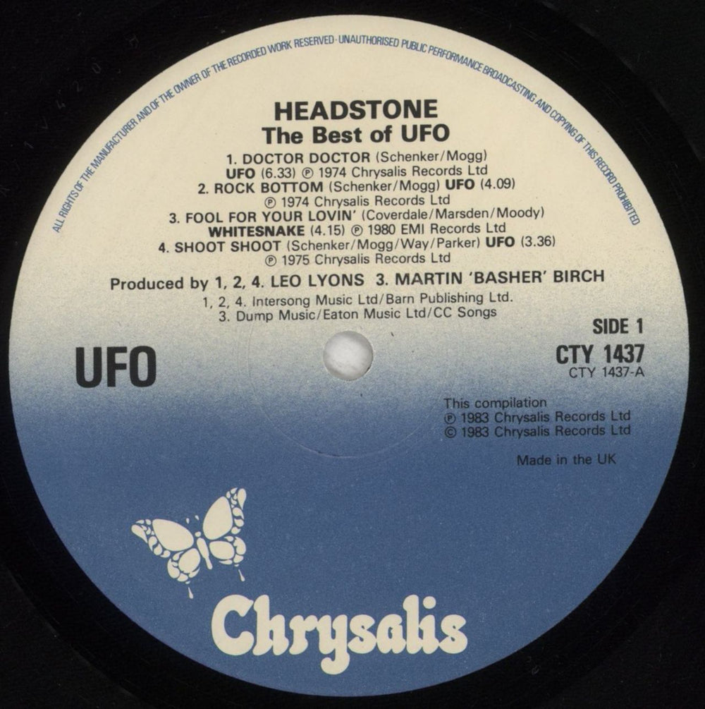 UFO Headstone - Hype Stickered UK 2-LP vinyl record set (Double LP Album) UFO2LHE635418