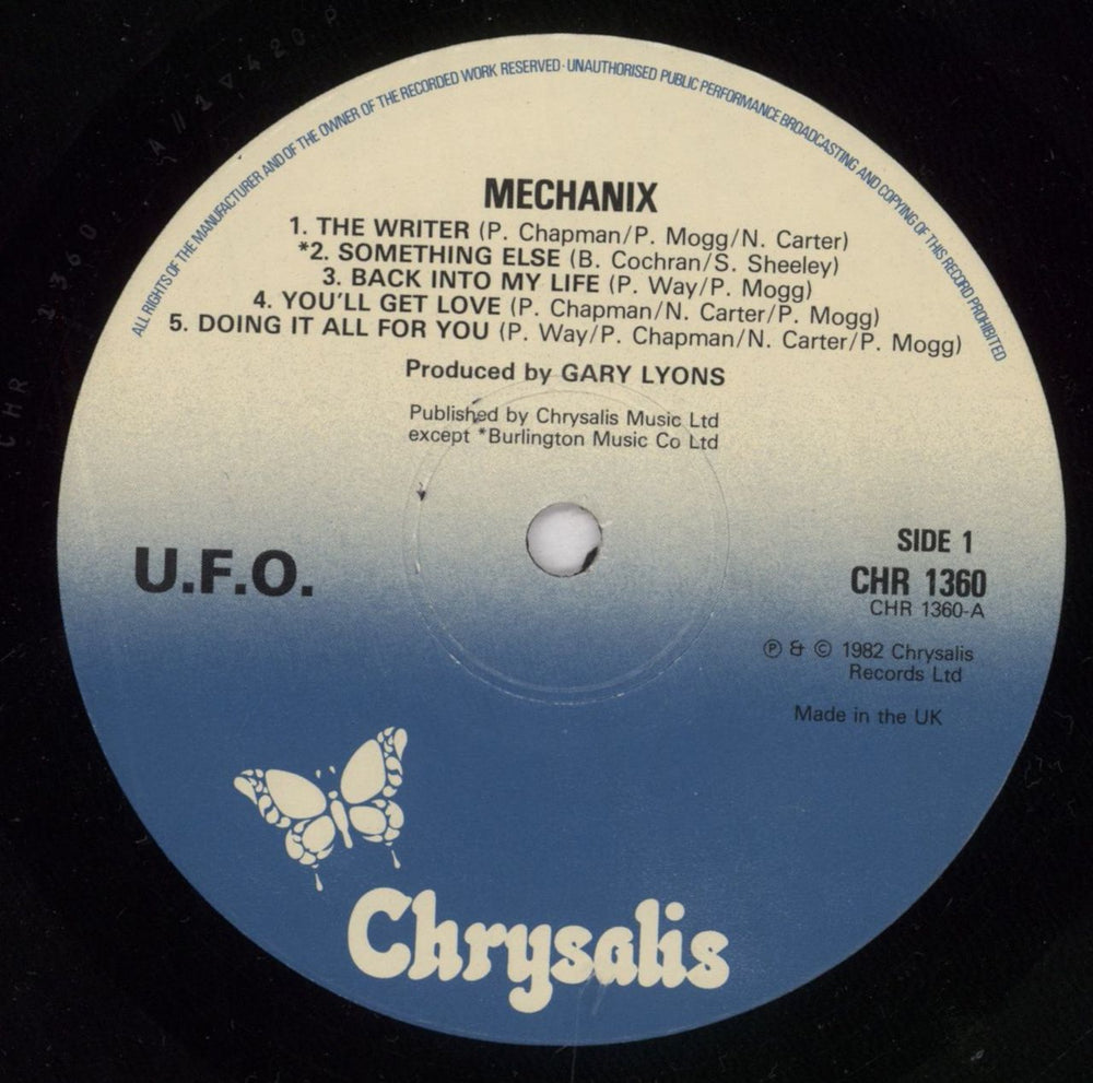 UFO Mechanix UK vinyl LP album (LP record) UFOLPME384128