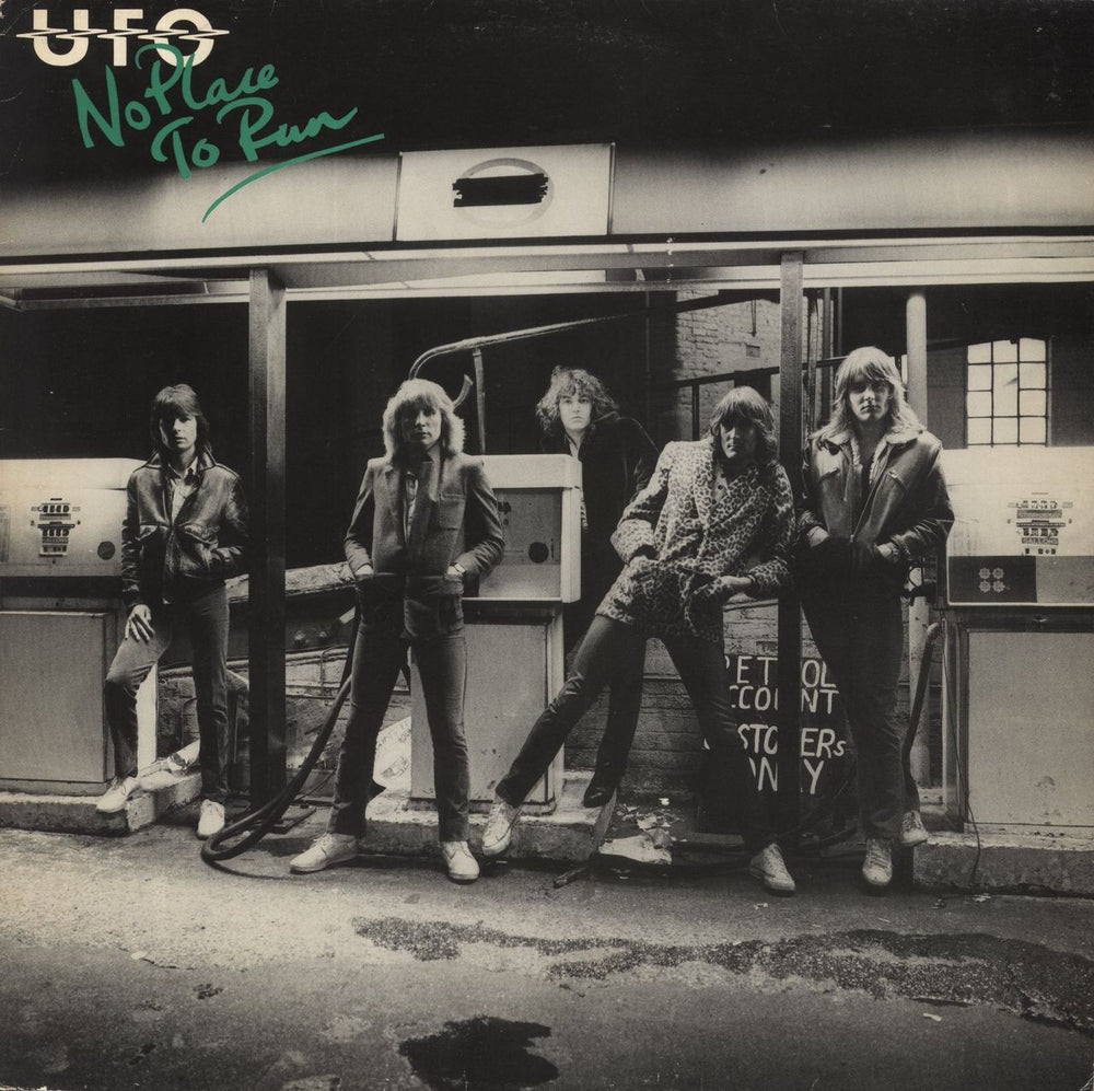 UFO No Place To Run - Green Titles UK vinyl LP album (LP record) CDL1239