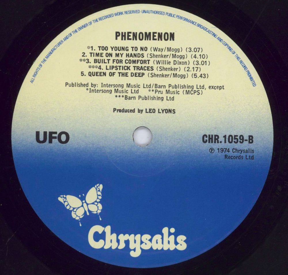 UFO Phenomenon - Blue Label - Misprint UK vinyl LP album (LP record)