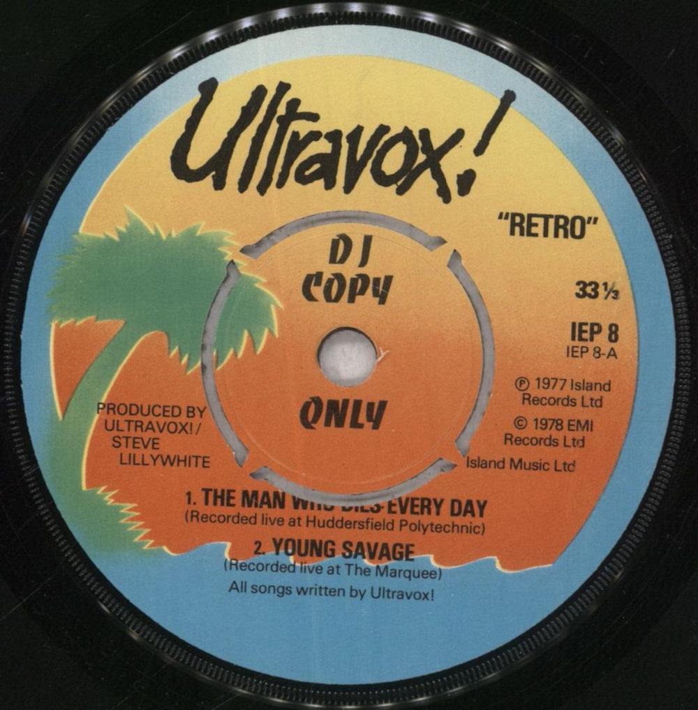 Ultravox Retro EP UK Promo 7" vinyl single (7 inch record / 45) VOX07RE450250