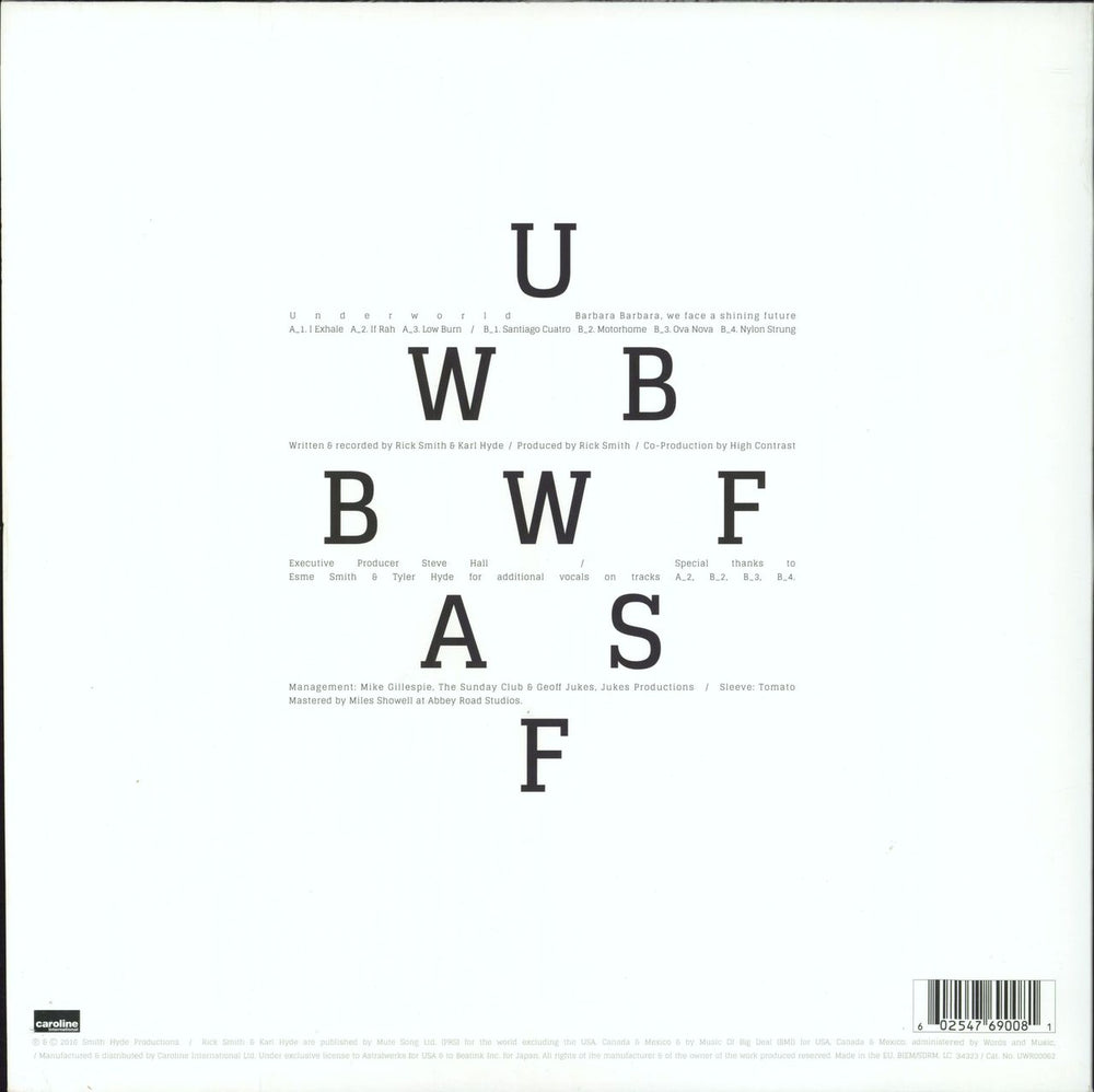 Underworld Barbara Barbara, We Face A Shining Future - EX UK vinyl LP album (LP record)