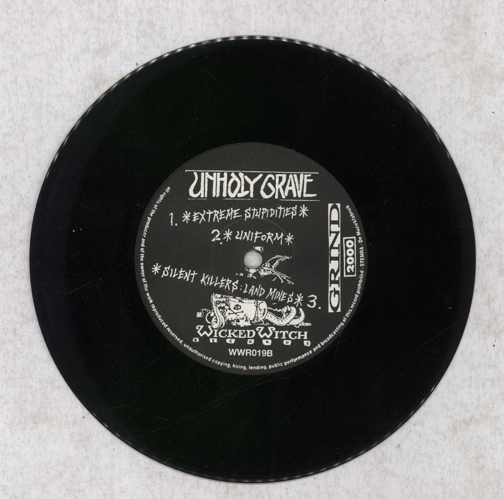 Unholy Grave Idi Amin / Stupiditiez Dutch 7" vinyl single (7 inch record / 45)