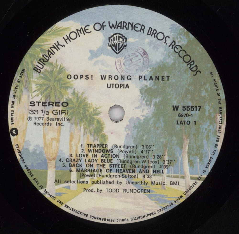 Utopia (US) Oops! Wrong Planet Italian vinyl LP album (LP record) UTOLPOO838573