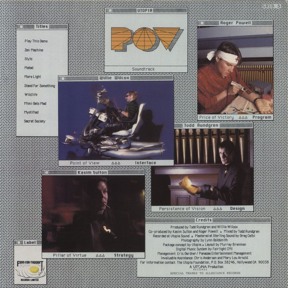 Utopia (US) POV UK vinyl LP album (LP record)