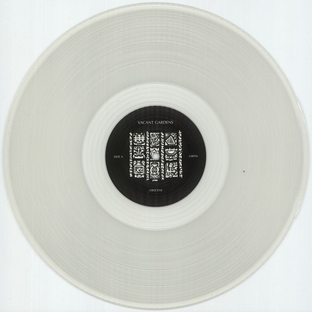 Vacant Gardens Obscene - Clear Vinyl UK vinyl LP album (LP record) 8EHLPOB872283
