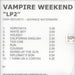 Vampire Weekend LP2 US CD-R acetate CDR ACETATE