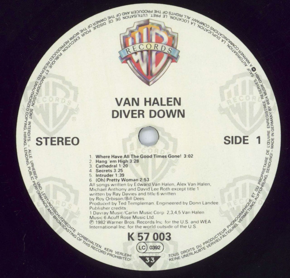 Van Halen Diver Down - Price Stickered German vinyl LP album (LP record) VNHLPDI817178