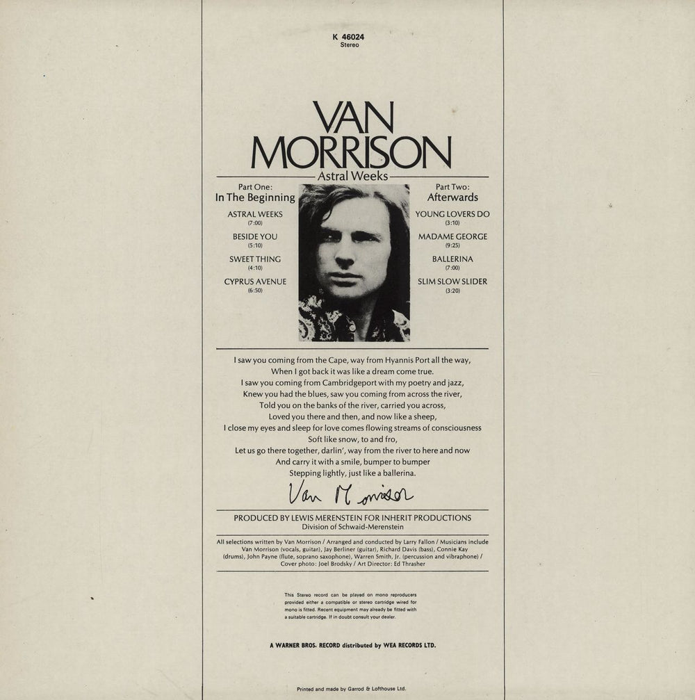 Van Morrison Astral Weeks - 5th - hype sticker German vinyl LP album (LP record)