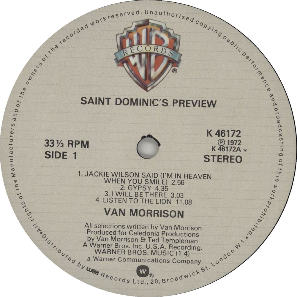 Van Morrison Saint Dominic's Preview - 3rd UK vinyl LP album (LP record) VMOLPSA300003