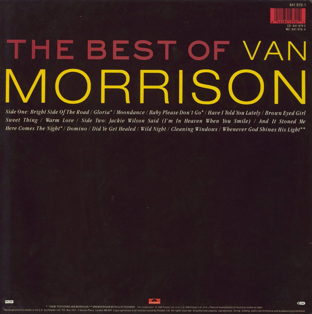 Van Morrison The Best Of Van Morrison - VG UK vinyl LP album (LP record) 042284197014