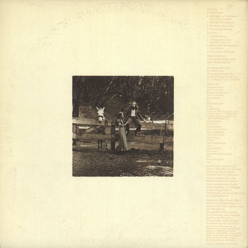 Van Morrison Tupelo Honey - 1st US vinyl LP album (LP record)