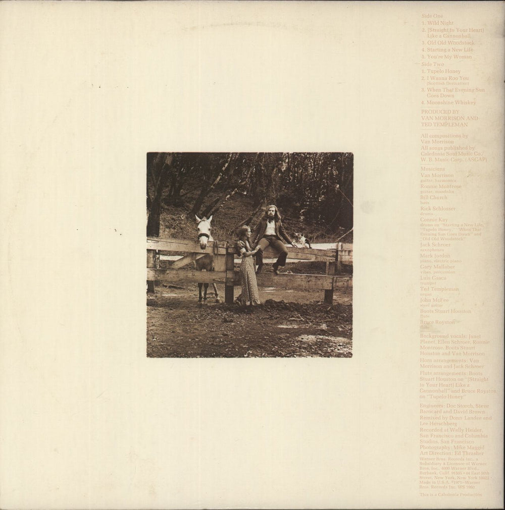 Van Morrison Tupelo Honey - 2nd US vinyl LP album (LP record)