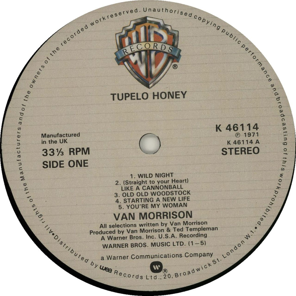 Van Morrison Tupelo Honey - Cream label UK vinyl LP album (LP record) VMOLPTU655245