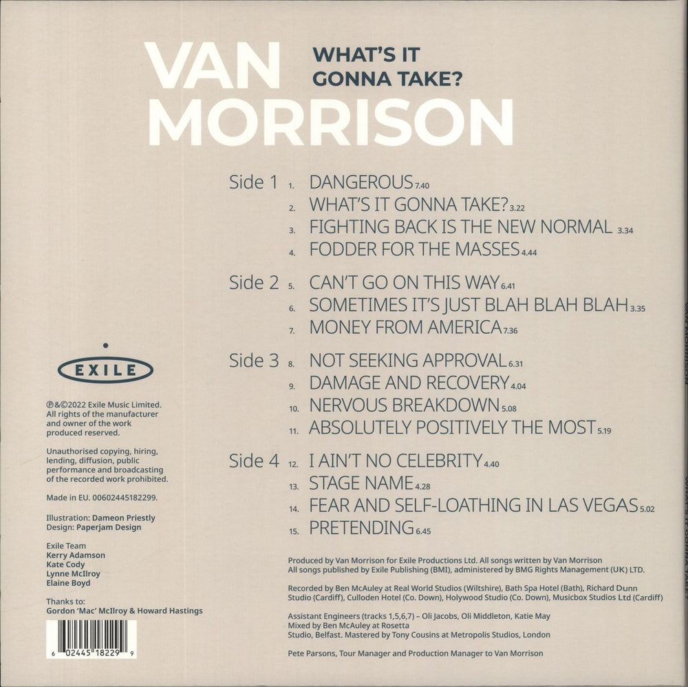 Van Morrison What's It Gonna Take? - Dove Grey Vinyl UK 2-LP vinyl record set (Double LP Album) 602445182299