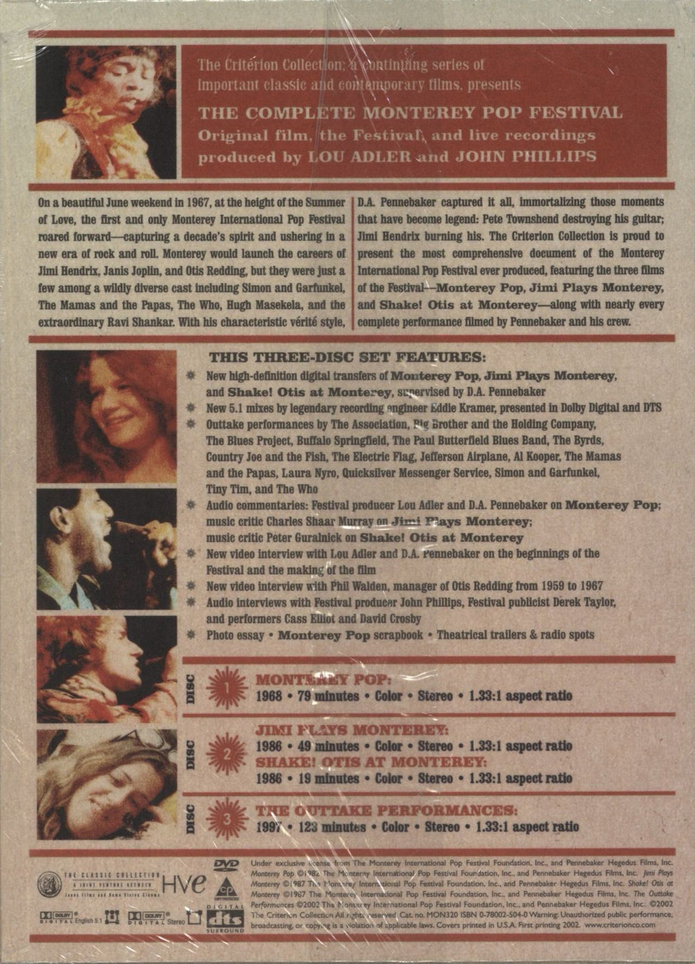 Various-60s & 70s The Complete Monterey Pop Festival US DVD