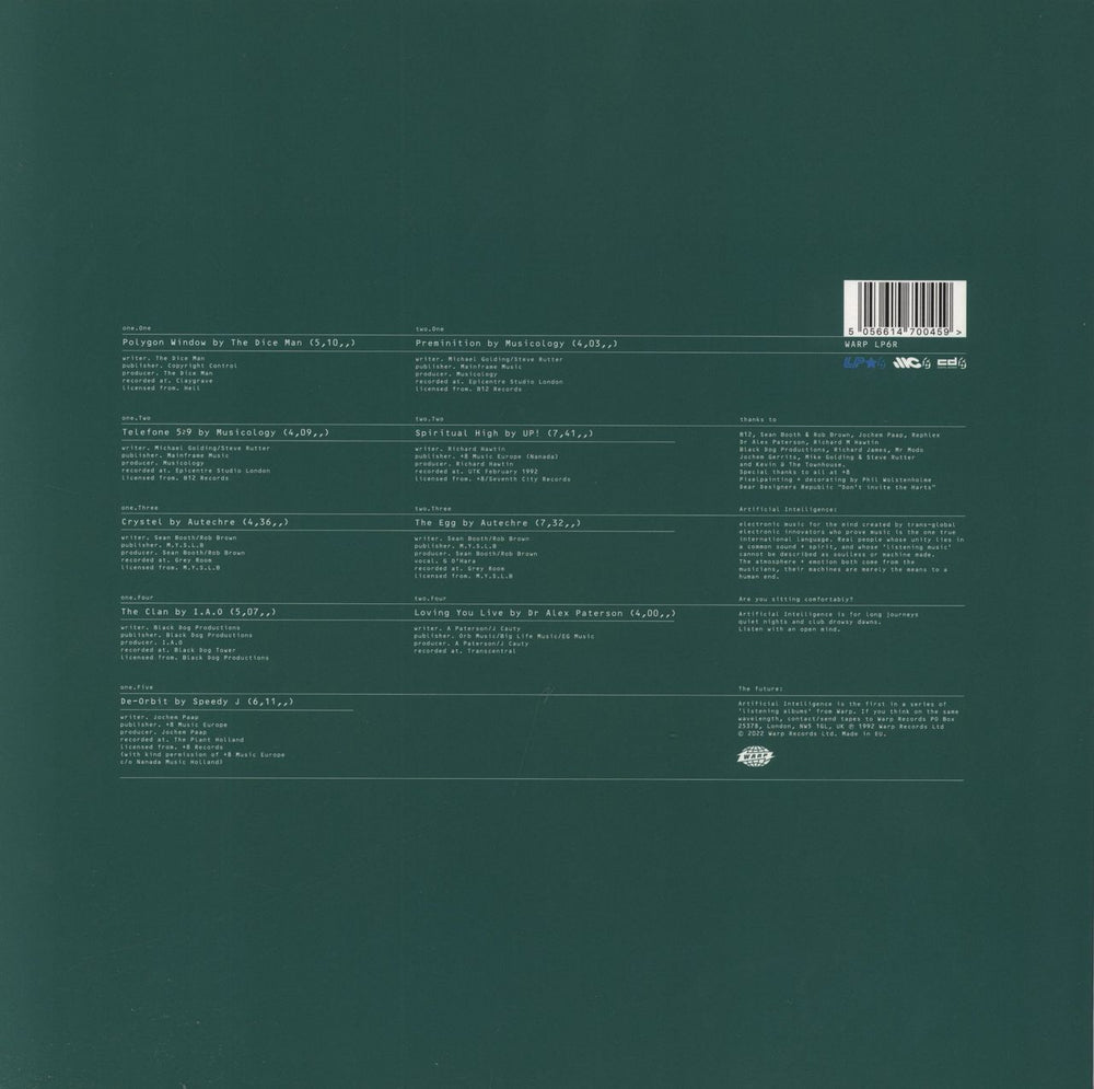 Various-Ambient & Electronica Artificial Intelligence UK vinyl LP album (LP record) 5056614700459