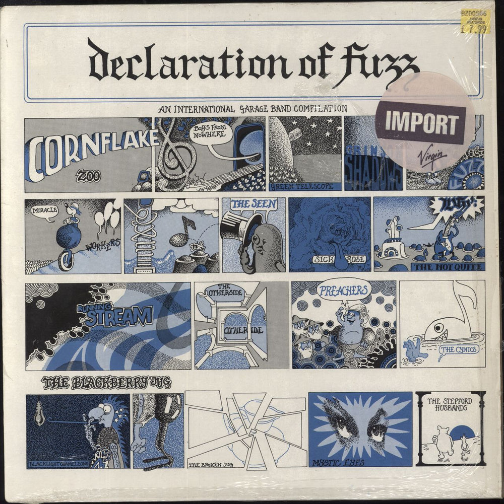 Various Artists Declaration Of Fuzz - Blue Cover - Shrink German vinyl LP album (LP record) RP10663