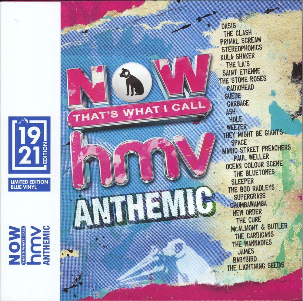 Various Artists Now That's What I Call HMV Anthemic - Blue Vinyl UK 2-LP vinyl record set (Double LP Album) LPNHMV2