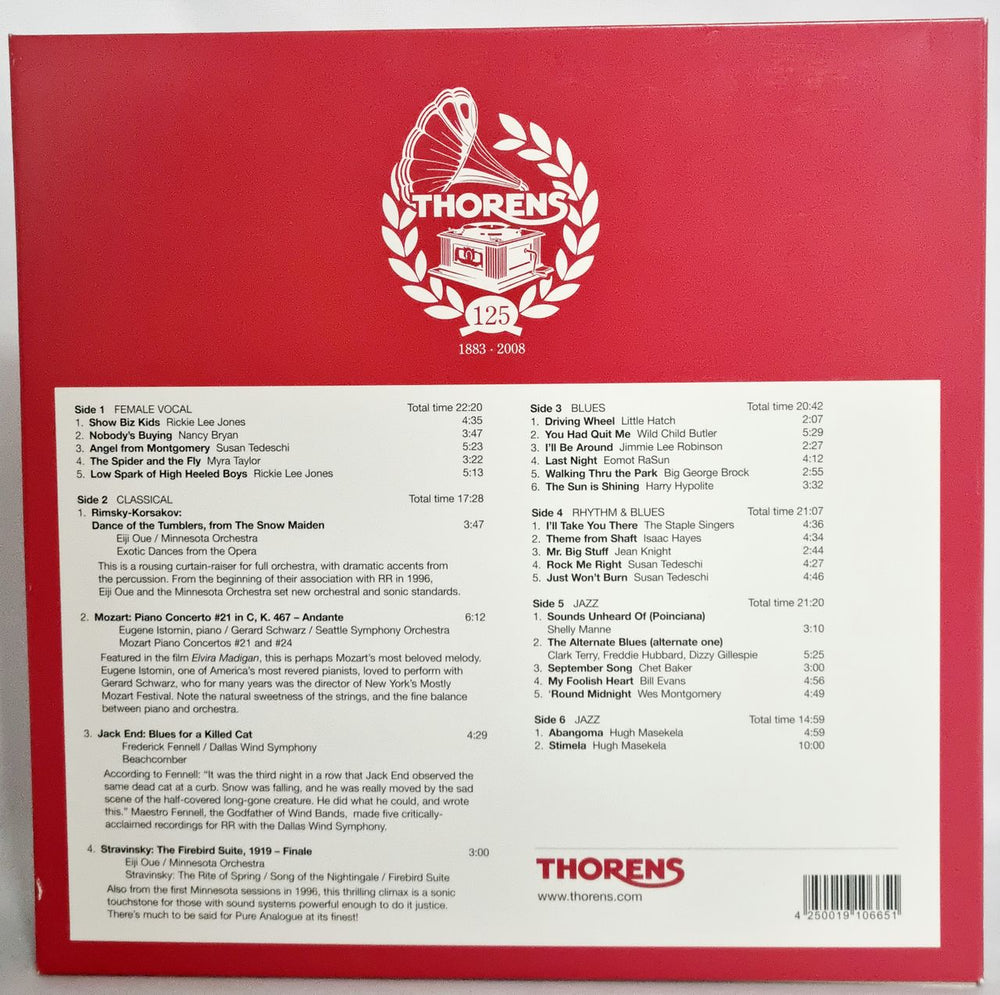 Various Artists Thorens 125th Anniversary LP Swiss 3-LP vinyl record set (Triple LP Album) 4250019106651