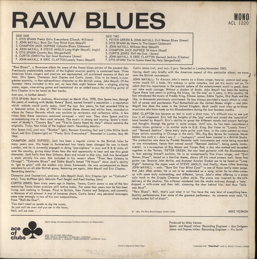 Various-Blues & Gospel Raw Blues - 1st UK vinyl LP album (LP record)