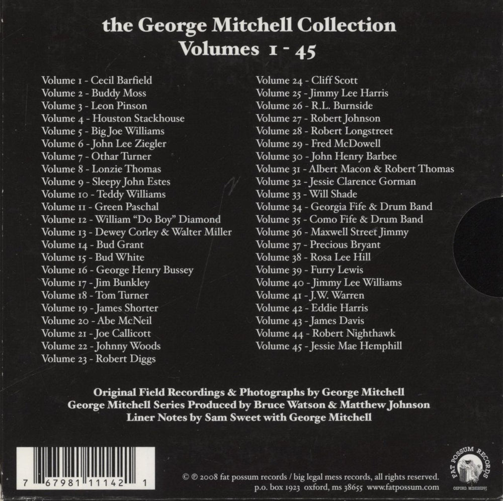 Various-Blues & Gospel The George Mitchell Collection: Volumes 1 - 45 US CD Album Box Set 767981111421