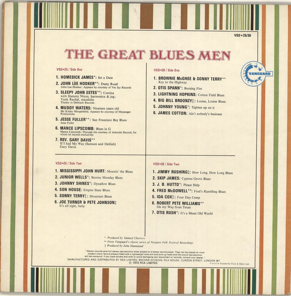 Various-Blues & Gospel The Great Blues Men UK 2-LP vinyl record set (Double LP Album)