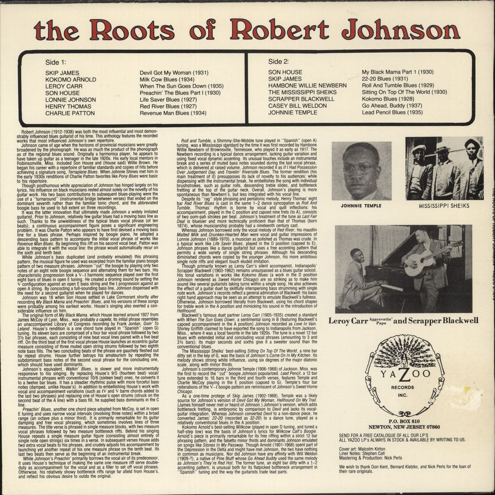 Various-Blues & Gospel The Roots Of Robert Johnson US vinyl LP album (LP record)
