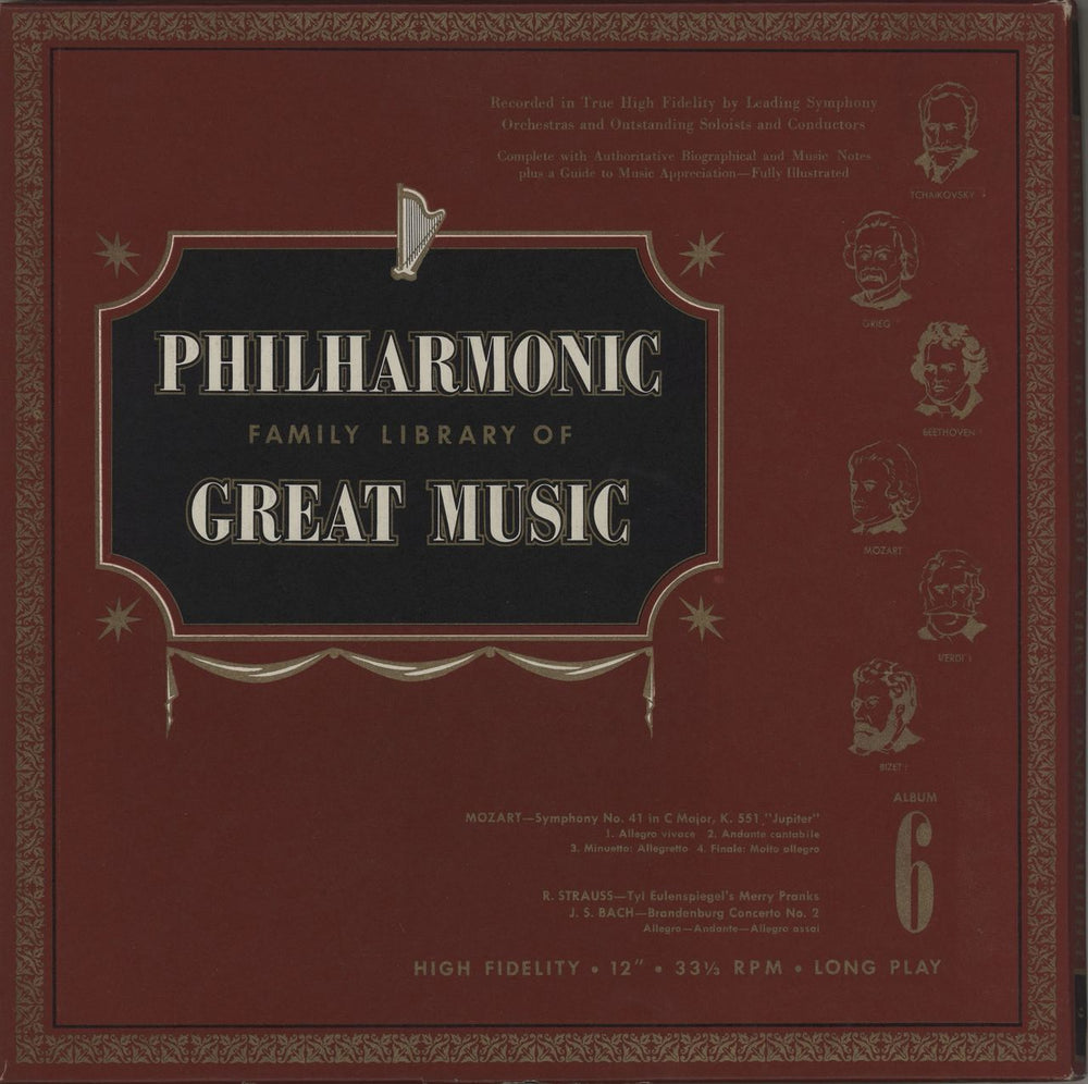 Various-Classical & Orchestral Philharmonic Family Library Of Great Music Album 6 US Vinyl Box Set PFLS6