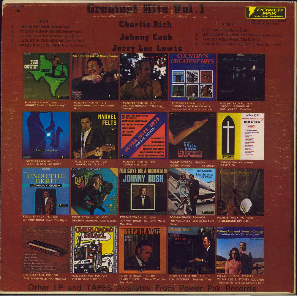 Various-Country Greatest Hits Volume 1 US vinyl LP album (LP record)