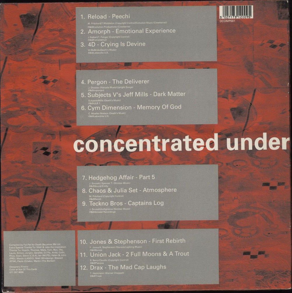 Various-Dance Concentrated Underground Volume One UK 12" vinyl single (12 inch record / Maxi-single) 5027173120095