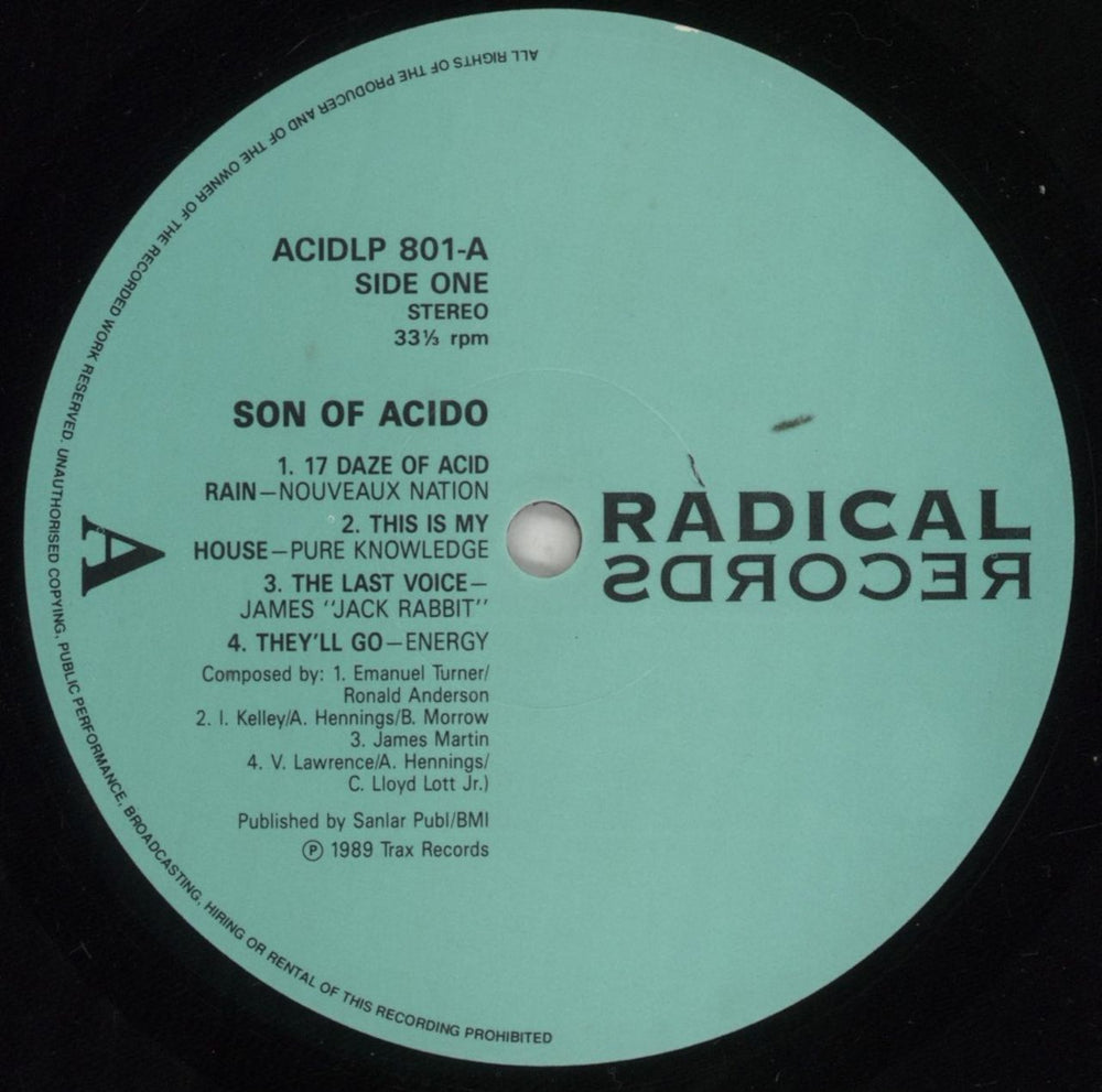 Various-Dance Son Of Acido UK 2-LP vinyl record set (Double LP Album) D.V2LSO393491