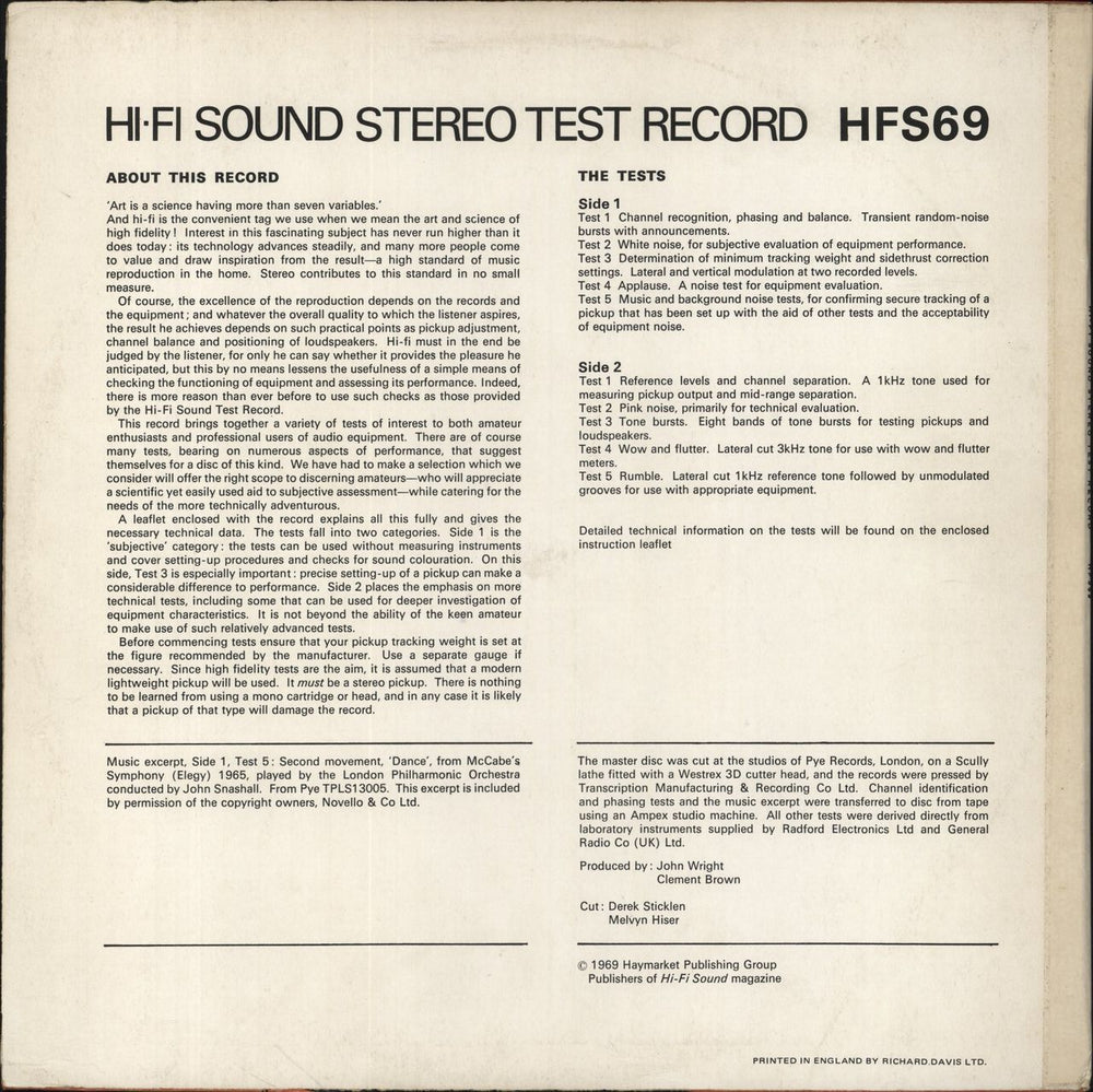 Various-Educational, Informational & Historical Hi-Fi Sound Stereo Test Record UK vinyl LP album (LP record)