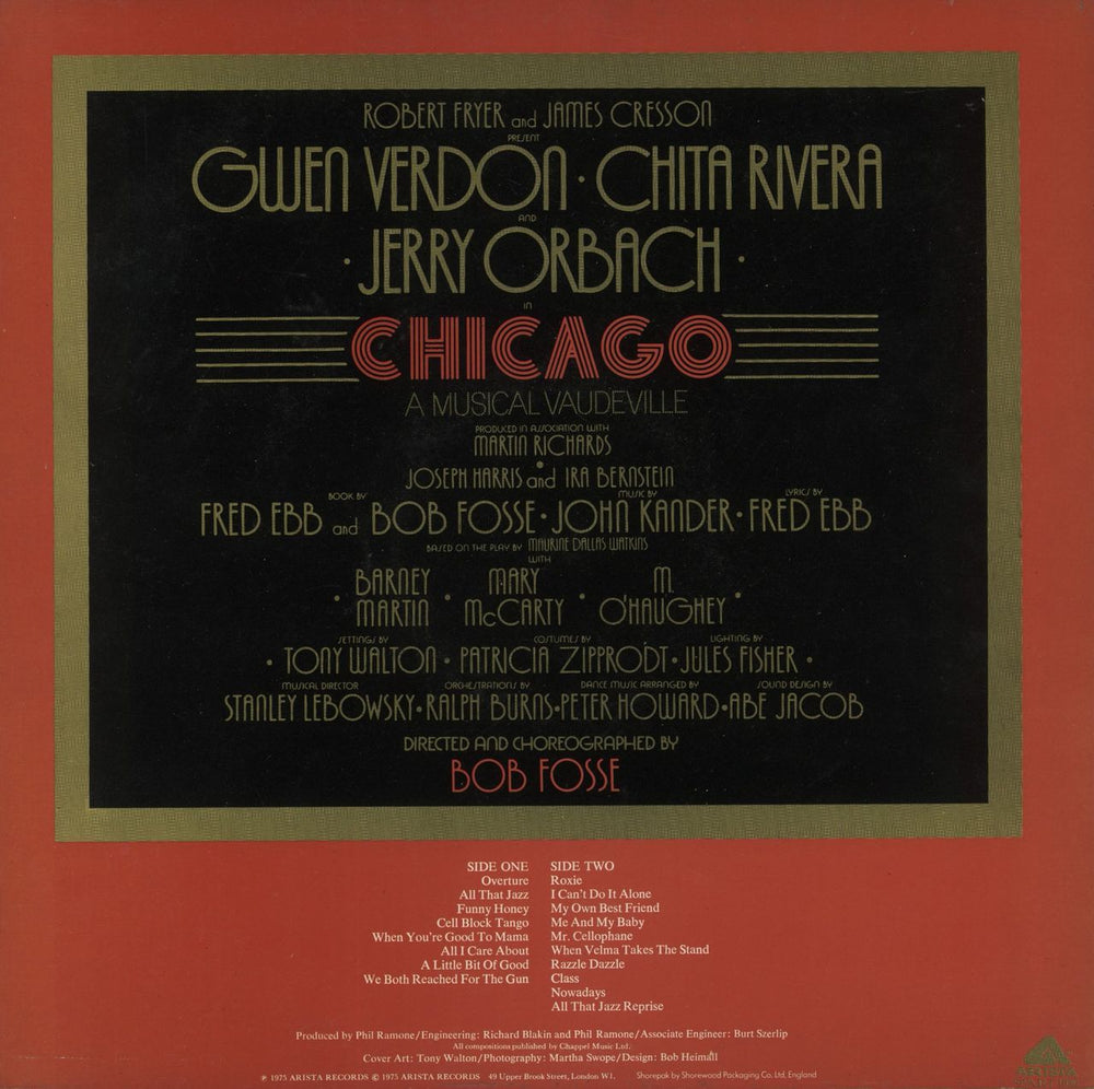 Various-Film, Radio, Theatre & TV Chicago Original Cast Album UK vinyl LP album (LP record)