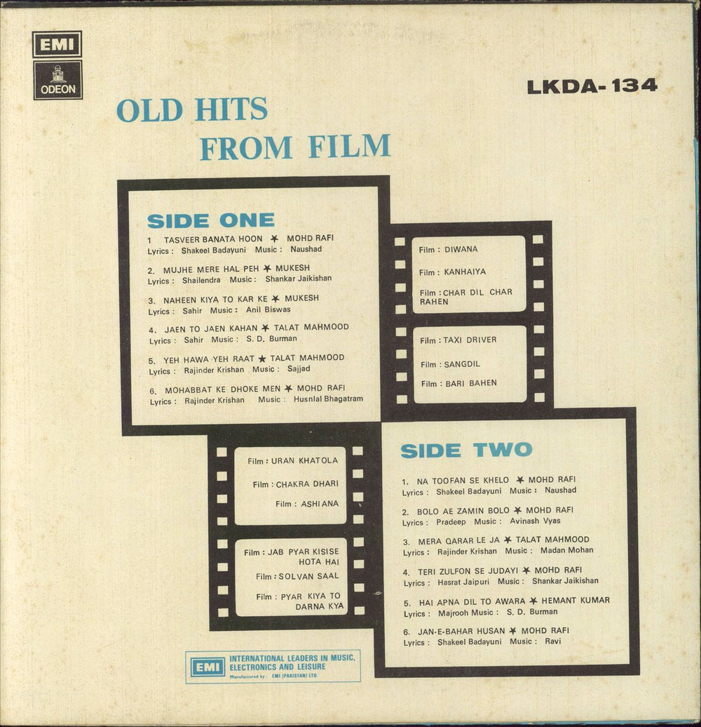 Various-Film, Radio, Theatre & TV Old Hits From Film Pakistani vinyl LP album (LP record)