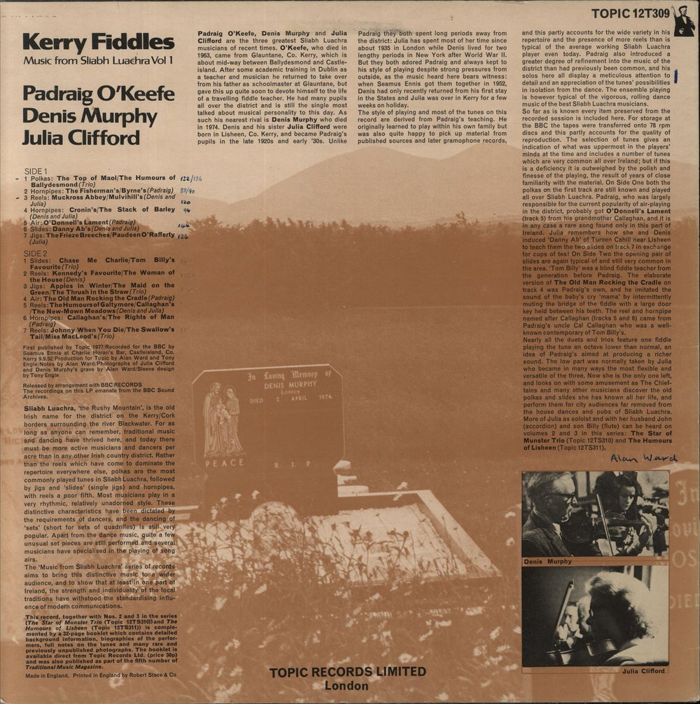 Various-Folk Kerry Fiddles - Music From Sliabh Luachra Vol. 1 UK vinyl LP album (LP record)