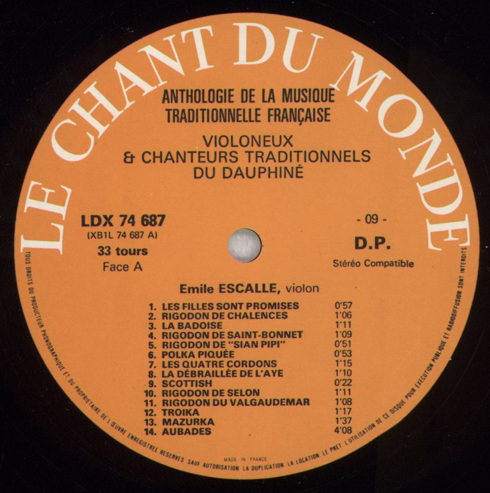 Various-Folk Violoneux Et Chanteurs Traditionnels Du Dauphiné - Champsaur / Beaumont French vinyl LP album (LP record) V-FLPVI841544